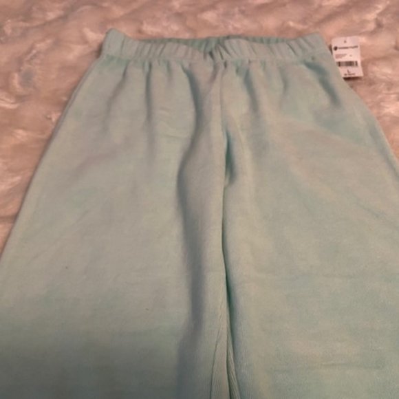 - Please Mum Rare Light Green Velour Pants Girls Size L NWT - Picture 2 of 10